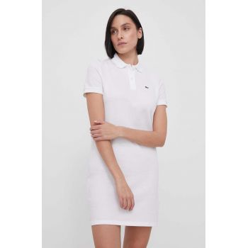 Lacoste rochie din bumbac culoarea albastru marin, mini, drept ieftina