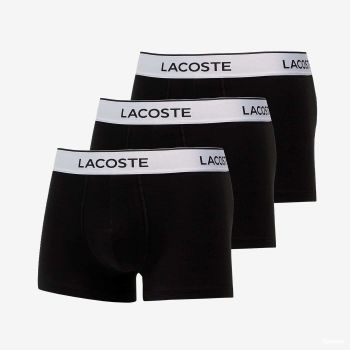 LACOSTE Underwear Trunk 3-Pack Black de firma originali