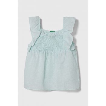 United Colors of Benetton bluza de in pentru copii culoarea turcoaz, modelator ieftina