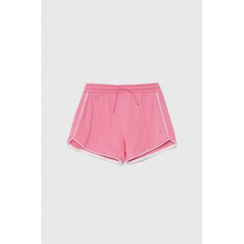 United Colors of Benetton pantaloni scurți din bumbac pentru copii culoarea roz, neted, talie reglabila