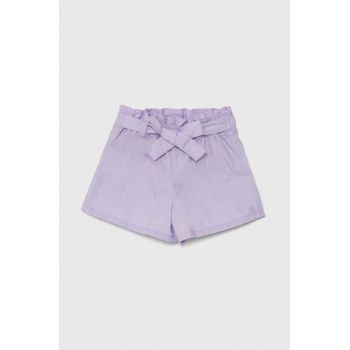 United Colors of Benetton pantaloni scurți din bumbac pentru copii culoarea violet, neted