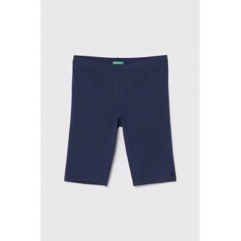 United Colors of Benetton pantaloni scurti copii culoarea albastru marin, neted