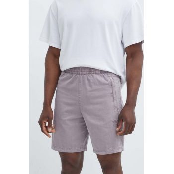 adidas Originals pantaloni scurti din bumbac culoarea violet, IS1732 ieftini