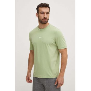 BOSS tricou BOSS ORANGE barbati, culoarea verde, neted, 50473278
