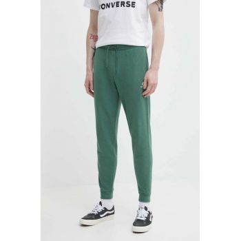 Converse pantaloni de trening culoarea verde, neted ieftini
