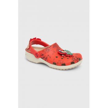 Crocs papuci Frida Kahlo Classic Clog culoarea rosu, 209450 de firma originali