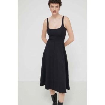 Desigual rochie HARIA culoarea negru, mini, evazati, 24SWVK06 de firma originala