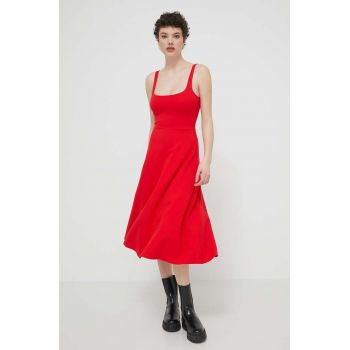 Desigual rochie HARIA culoarea rosu, mini, evazati, 24SWVK06 de firma originala