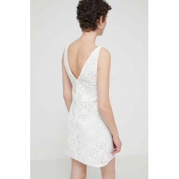 Desigual rochie LACE culoarea bej, mini, drept, 24SWVW48 de firma originala