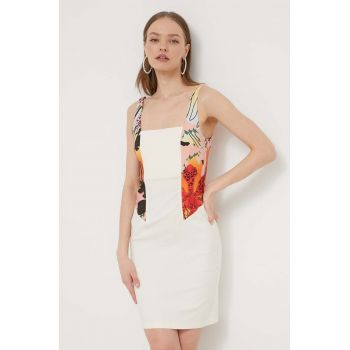 Desigual rochie MARBELLA LACROIX culoarea bej, mini, mulata, 24SWVW75