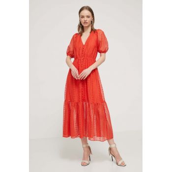 Desigual rochie OTTAWA culoarea rosu, maxi, evazati, 24SWVW05 de firma originala