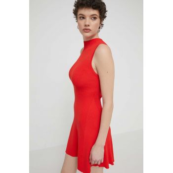Desigual rochie TURNER culoarea rosu, mini, evazati, 24SWVF08 ieftina
