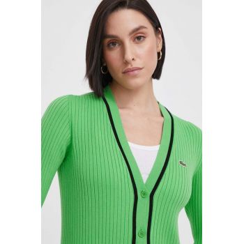 Lacoste pulover femei, culoarea verde, light de firma original