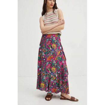 Medicine fustă culoarea violet, maxi, evazați