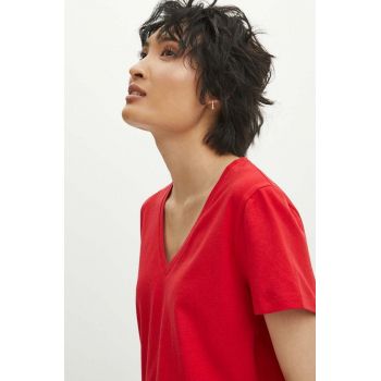 Medicine tricou din bumbac femei, culoarea rosu de firma original