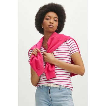 Medicine tricou din bumbac femei, culoarea roz ieftin