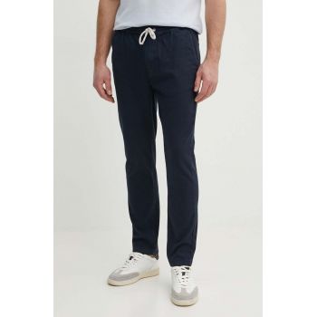 Pepe Jeans pantaloni barbati, culoarea albastru marin, cu fason chinos