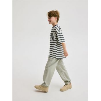 Reserved - BOYS` TROUSERS - verde-oliv deschis