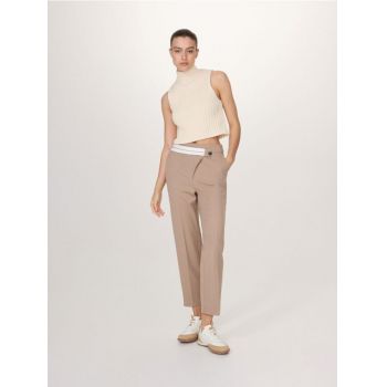 Reserved - Pantaloni cu închidere asimetrică - gri-maroniu