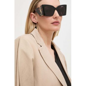 Saint Laurent ochelari de soare femei, culoarea negru