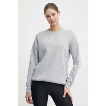 Under Armour bluza femei, culoarea gri, neted de firma original