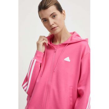 adidas bluza femei, culoarea roz, cu glugă, modelator, IS3877 ieftin