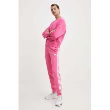 adidas pantaloni de trening culoarea roz, modelator, IS3942 de firma original