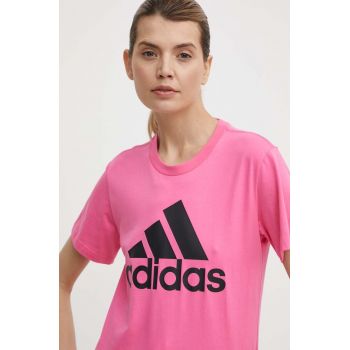 adidas tricou din bumbac femei, culoarea roz, IR5413