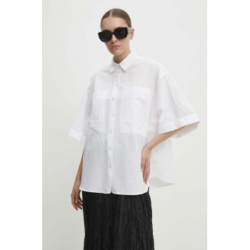 Answear Lab camasa din bumbac femei, culoarea alb, cu guler clasic, relaxed de firma originala