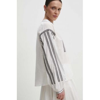 Answear Lab camasa din bumbac femei, culoarea alb, relaxed ieftina