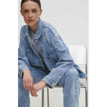 Answear Lab camasa jeans femei, cu guler clasic, relaxed