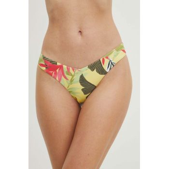 Desigual chiloti de baie PALMS BOTTOM culoarea galben, 24SWMK09