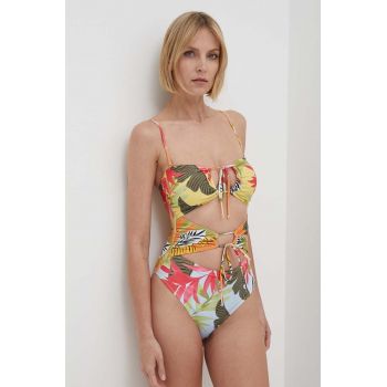 Desigual costum de baie dintr-o bucată PALMS ONE PIECE culoarea galben, cupa usor rigidizata, 24SWMK05