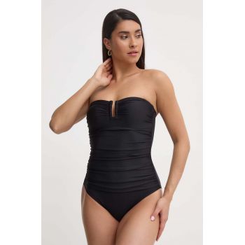 Dkny costum de baie dintr-o bucată culoarea negru, cupa usor rigidizata, DI4MS605 de firma original