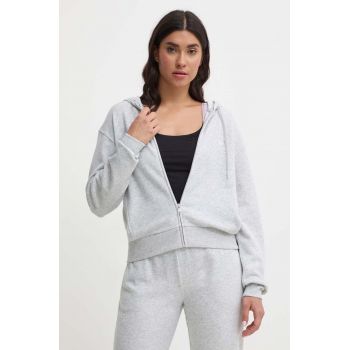 Emporio Armani Underwear bluză lounge culoarea gri, cu glugă, melanj, 164838 4R276