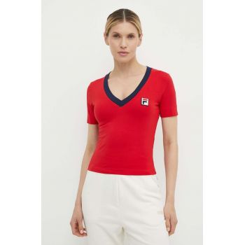 Fila tricou Ludhiana femei, culoarea rosu, FAW0749