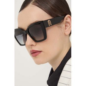 Furla ochelari de soare femei, culoarea negru, SFU710_540700