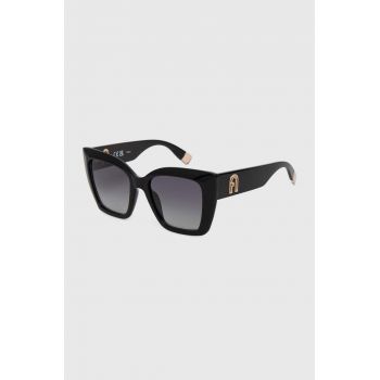 Furla ochelari de soare femei, culoarea negru, SFU710_540700