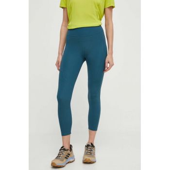 Helly Hansen leggins sport Rapide femei, culoarea verde, neted, 63200