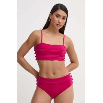 MAIO Paris costum de baie din două piese culoarea roz, cupa moale, Longchamp