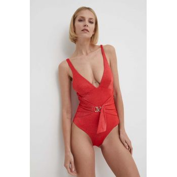 Max Mara Beachwear costum de baie dintr-o bucată culoarea roșu, cupa usor rigidizata, 2416831189600 2416830000000