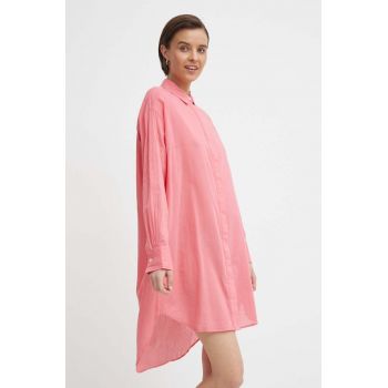 Mos Mosh rochie din bumbac culoarea roz, mini, oversize