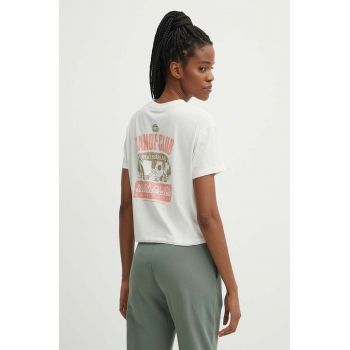 Napapijri tricou din bumbac S-Howard femei, culoarea bej, NP0A4HOKN1A1