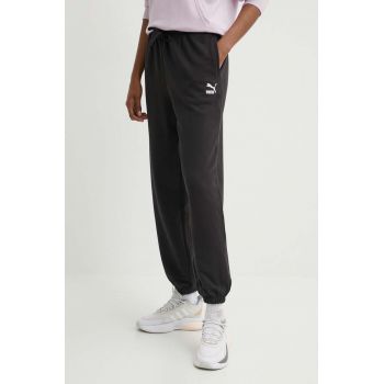 Puma pantaloni de trening din bumbac BETTER CLASSIC culoarea negru, uni, 624233