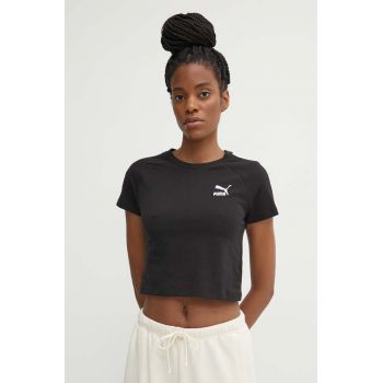 Puma tricou Iconic T7 femei, culoarea negru, 625598