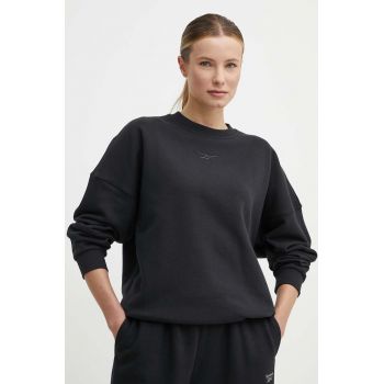 Reebok bluza LUX Collection femei, culoarea negru, neted, 100075359 ieftin
