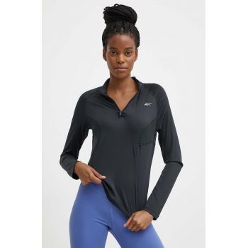 Reebok hanorac de jogging culoarea negru, neted, 100075413 ieftin