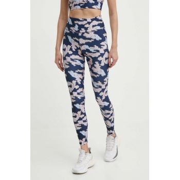 Reebok leggins de antrenament ID Train culoarea albastru marin, modelator, 100076266