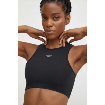 Reebok top Wardrobe Essentials femei, culoarea negru, 100075701 ieftin