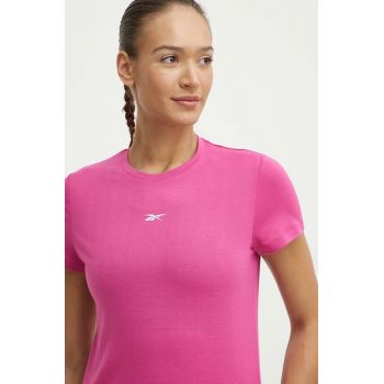 Reebok tricou de antrenament Identity Training culoarea roz, 100076264